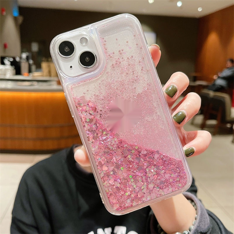 Shatter-resistant Phone Case With Glittery Liquid Quicksand