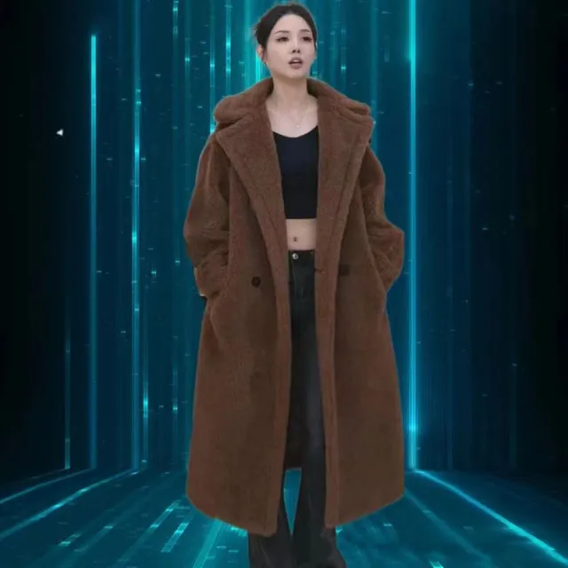 Caterpillar style Long Coat Women's Faux Fur Jacket Coffee - Shop at LoveMi