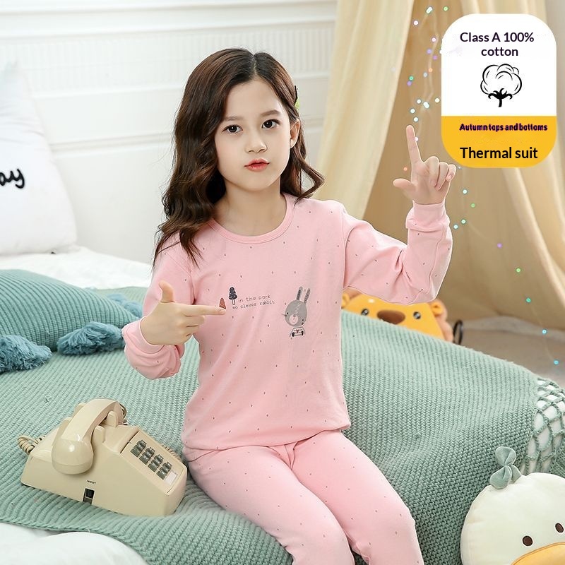 100 Cotton Underwear Set Autumn Tops And Pants Base-layer Shirts