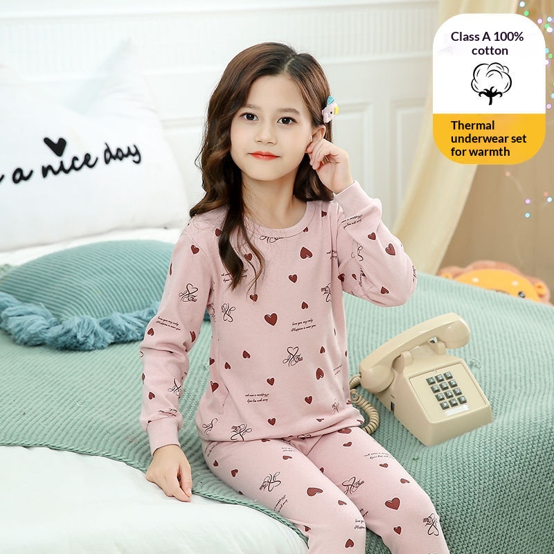 100 Cotton Underwear Set Autumn Tops And Pants Base-layer Shirts