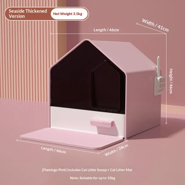 Drawer style Fully Enclosed Cat Litter Box Fire Powder - Shop at LoveMi