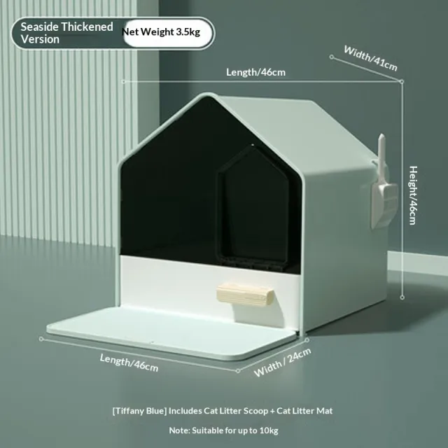 Drawer style Fully Enclosed Cat Litter Box Tiffany Blue - Shop at LoveMi
