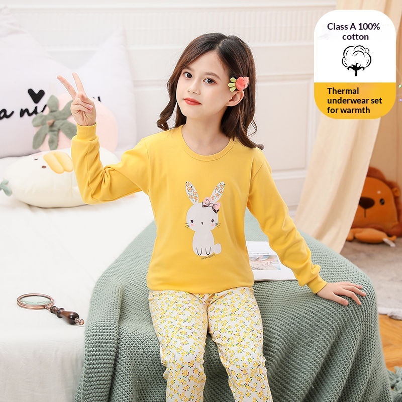 100 Cotton Underwear Set Autumn Tops And Pants Base-layer Shirts