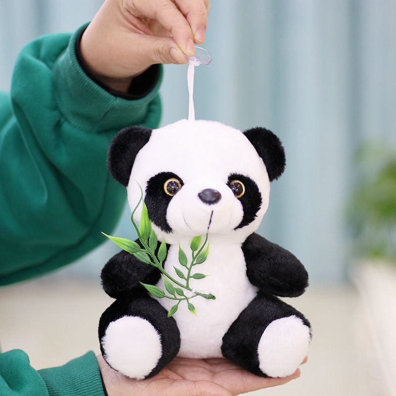 Sitting Giant Panda Plush Toy Bamboo Leaf Panda Doll