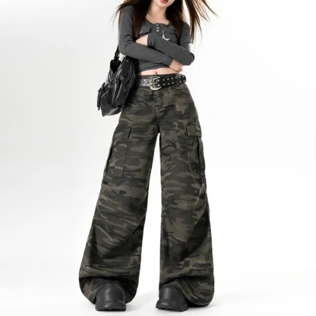 Fleece lined Extra thick Loose fit Casual Long Denim Jeans Green - Shop at LoveMi