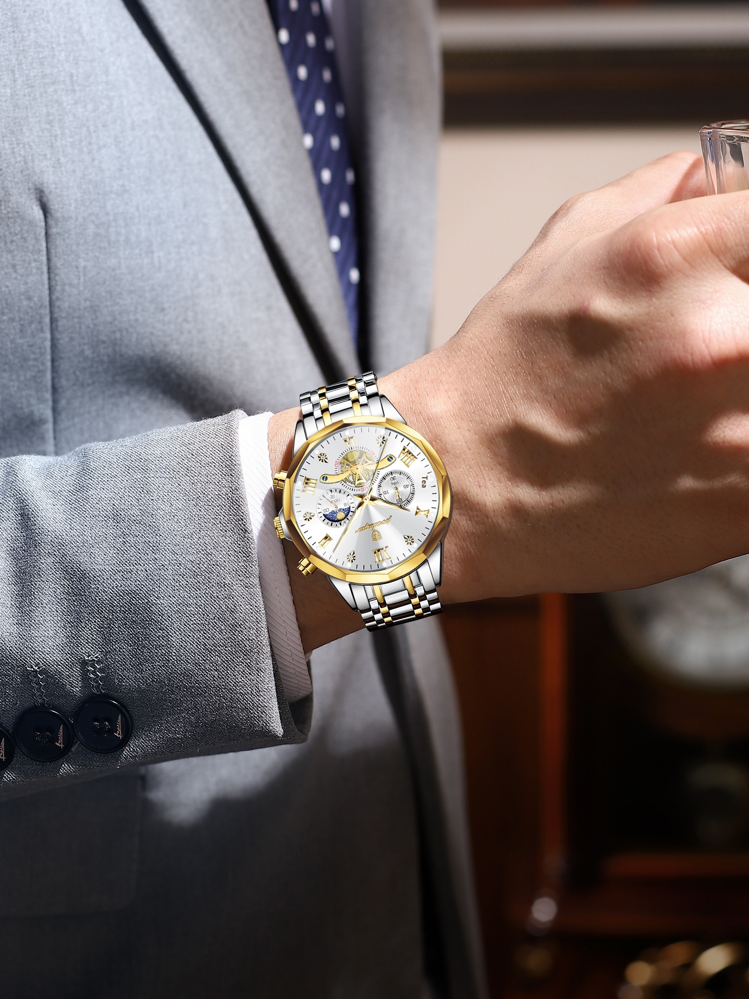 Poedagar Moonphase Quartz watch for men