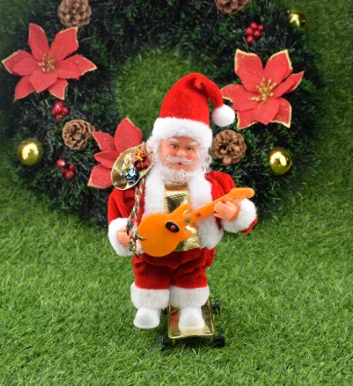 Santa Claus plush creative old man toy parachute Santa Clauss Orange Guitar - Shop at LoveMi