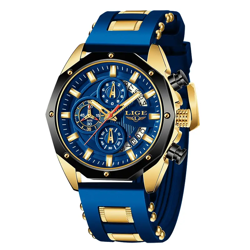 Fashion Mens Watches Top Brand Luxury Silicone Sport Watch Men Quartz Date Clock