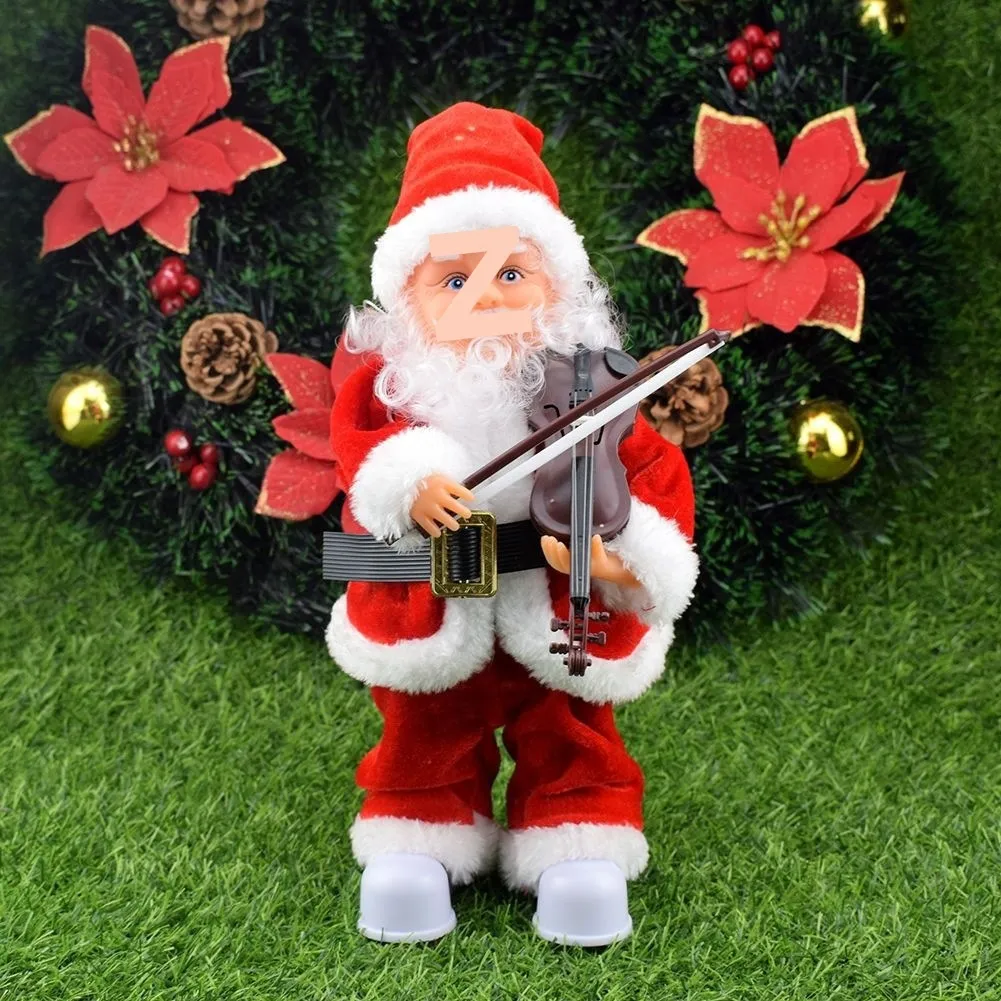 Stuffed Santa Claus Doll Toys Decorations - Santa Claus Playing The Violin