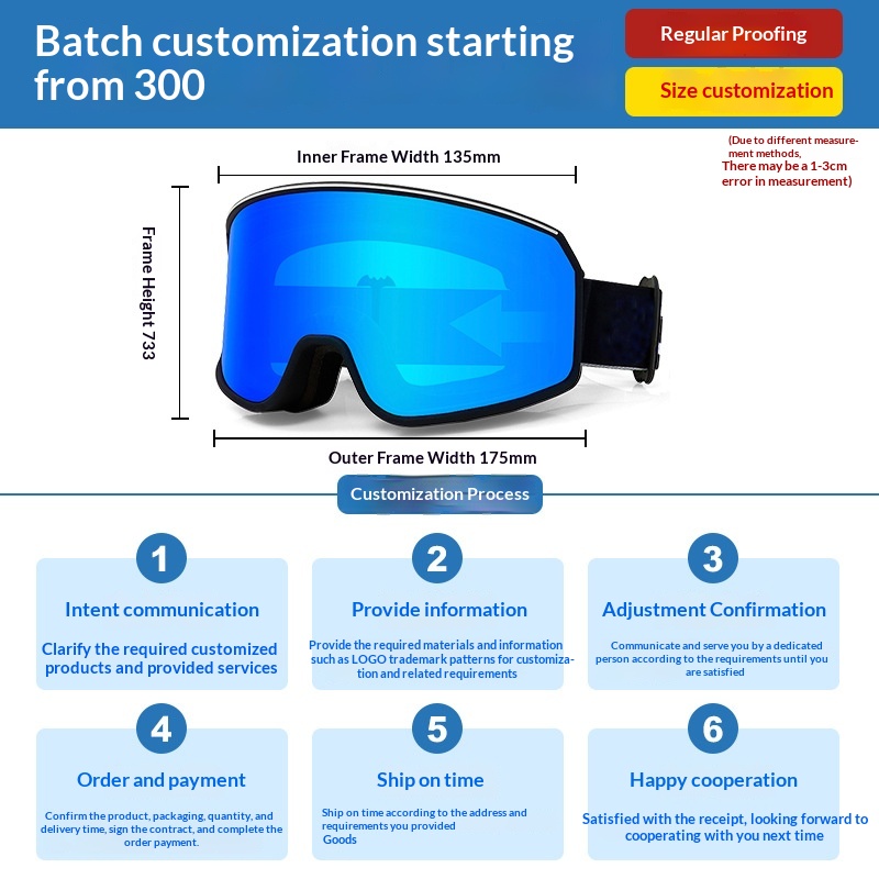 Outdoor Sports Ski Goggles Anti-Fog Large-Curved Lens Snow Goggles For Men And Women