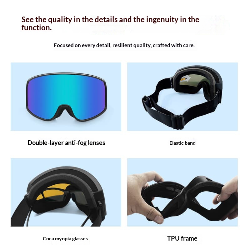 Outdoor Sports Ski Goggles Anti-Fog Large-Curved Lens Snow Goggles For Men And Women