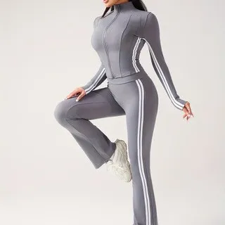 Versatile Outdoor Running And Fitness Apparel Sports Set Gray - Shop at LoveMi