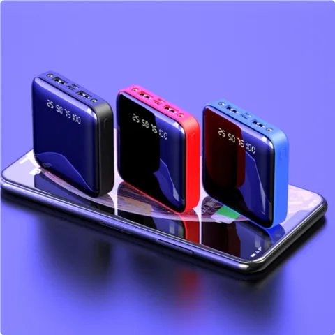 Mini Power Bank 20000 MAh Portable Mirror Digital Display