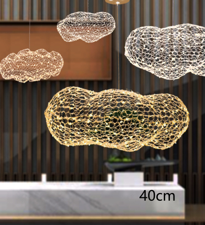 Industrial-style Restaurant Chandelier Iron Mesh Cloud Lamp