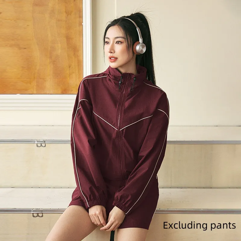 Women's Short UPF200 Sun-Protective Clothing Breathable Hooded Lightweight Jacket - Ankela Red