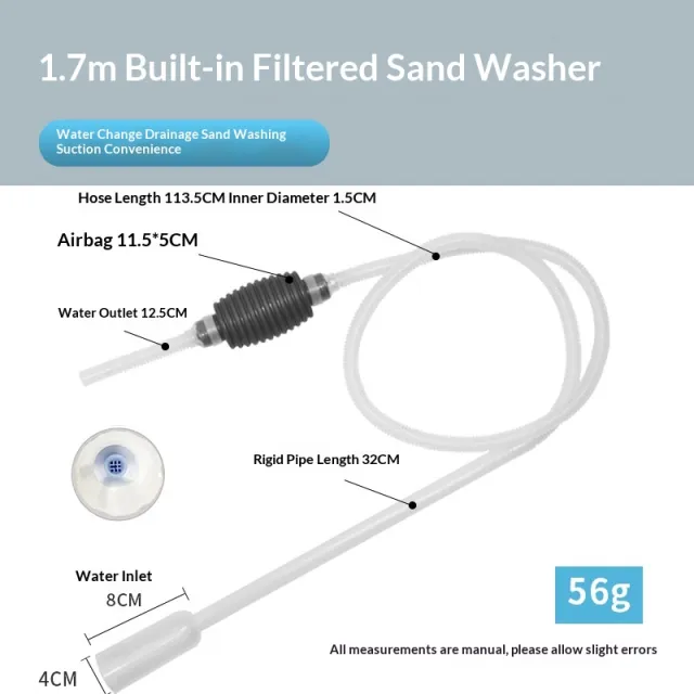Fish Tank Manual Siphon Tube For Sand Cleaning And Water Changes 17 Greige - Shop at LoveMi