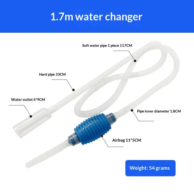 Fish Tank Manual Siphon Tube For Sand Cleaning And Water Changes 17 Beige Blue - Shop at LoveMi