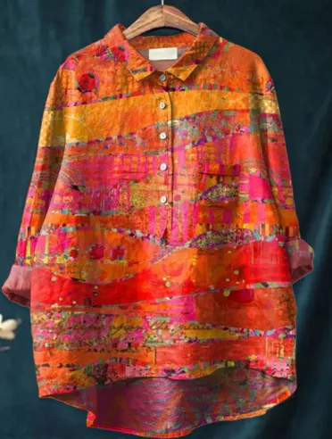 European And American Printed Hawaiian Casual Long sleeved Shirt A73Lkds3T66Ps1 - Shop at LoveMi