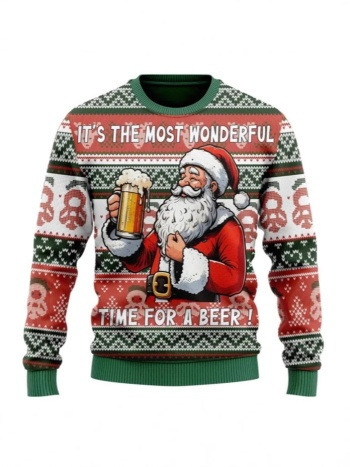 Christmas Carnival Christmas Gift Unisex Padded Crew-Neck Sweater New Fashionable Sweater