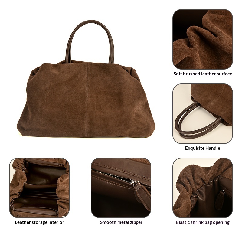 Matte Cowhide Premium Retro-style Commuter Tote Bag
