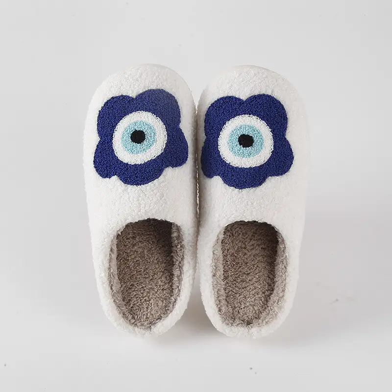 Cozy Home Flower-Eye Warm Winter Cotton Slippers