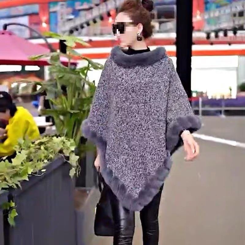 Merino Wool Pullover Shawl - Grey 1905 Pullover