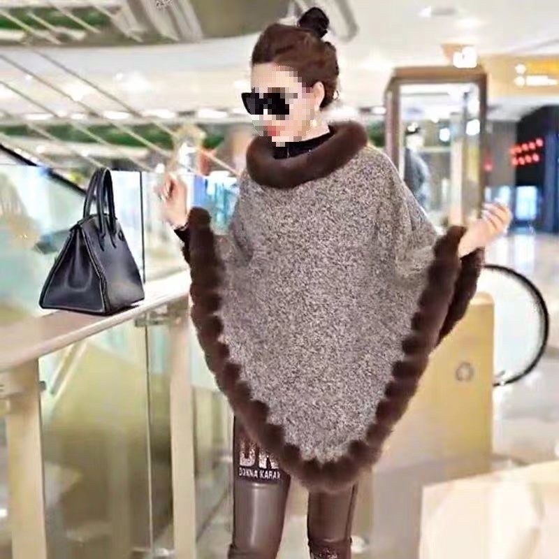 Merino Wool Pullover Shawl - Leopard Print