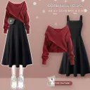 Red Sweater Black Dress