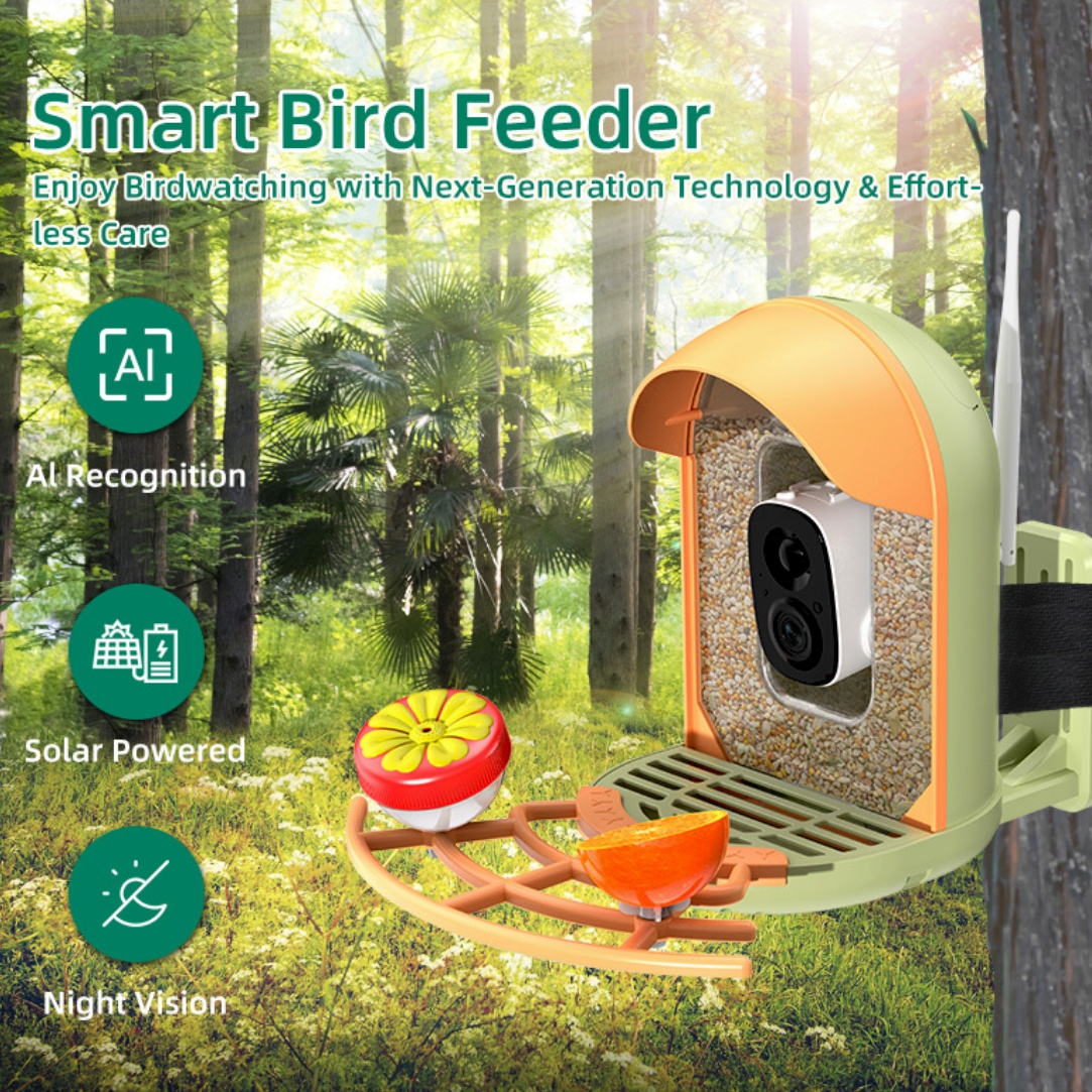 Smart Bird Feeder With AI-powered Camera Outdoor Solar Charging