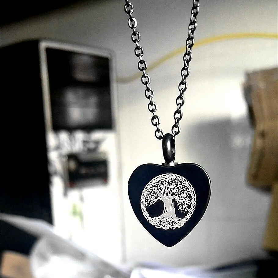 Heart-shaped Perfume Bottle Necklace Minimalist Urn