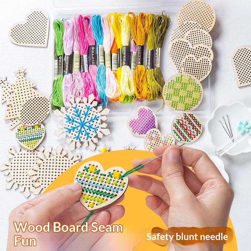 Safety Needle Embroidery DIY Craft Kit Set — image 1