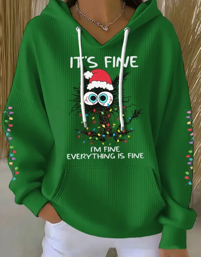 New Christmas Cat Print Women's Hoodie Czxtlm04 - Shop at LoveMi