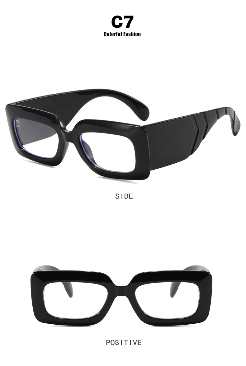 Retro Snake-pattern Sunglasses Square-frame Wide-leg Shades - Women's Clothing