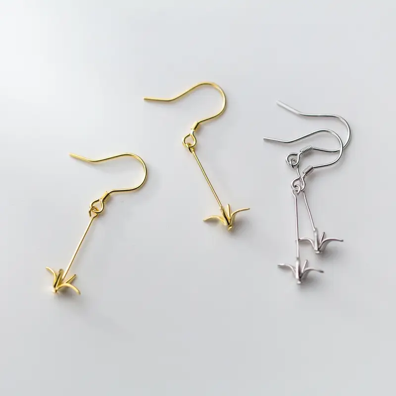 Cute Origami Crane Sweet Long Earrings G1817