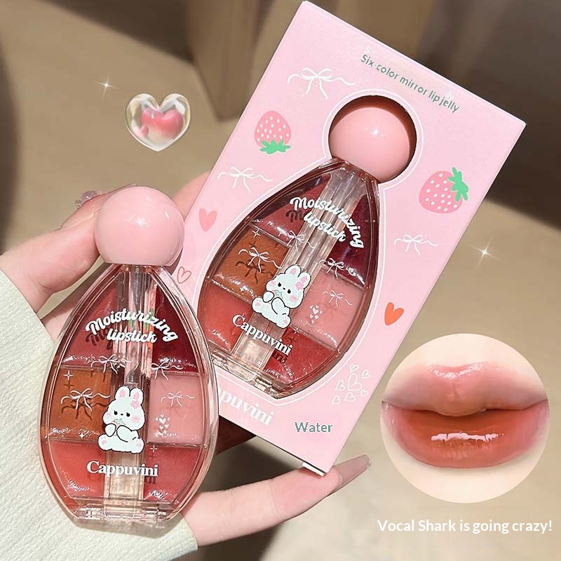 Six-color Mirror-effect Lip Gelmoisturizing And Crystal-clear Lip Gloss