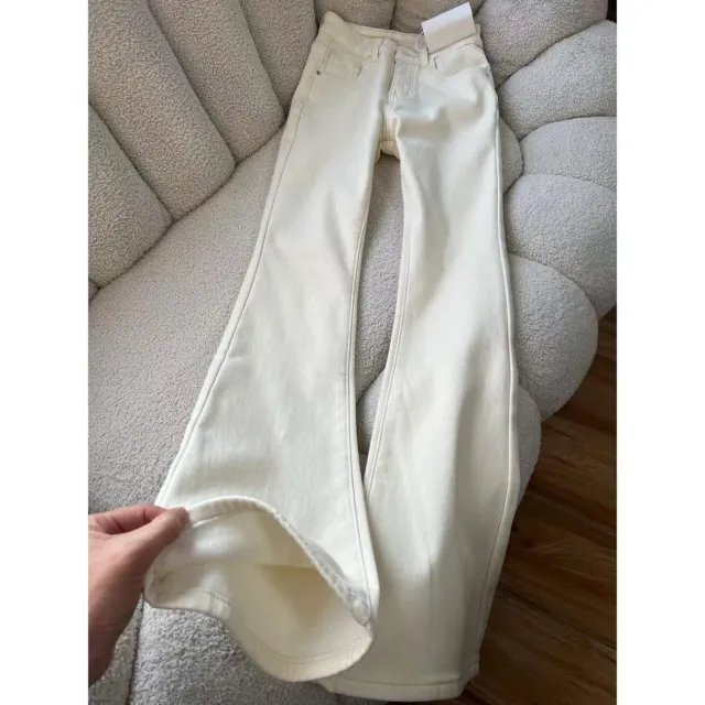 American style Vintage Khaki Flared High waist Brown Maillard Loose Floor length Pants White Thin - Shop at LoveMi
