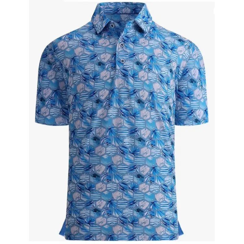 Men's Casual 3D Printed Polo Shirt