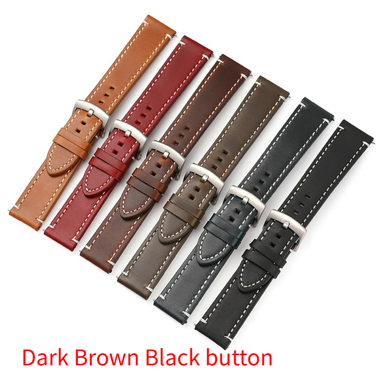 Oil-waxed Crazy-horse Vintage Color-changing Genuine Leather Watch Strap