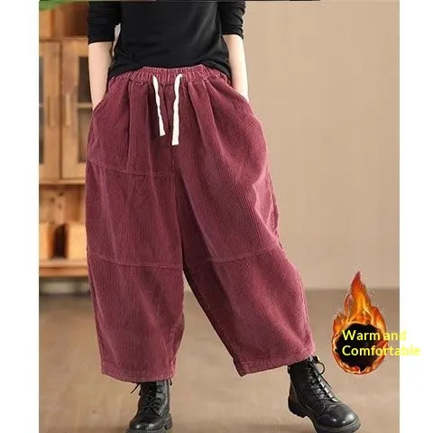 Stylish Harem Pants With A Designer Touch, -style Plus-size Trousers - Magenta-Xl-Thick