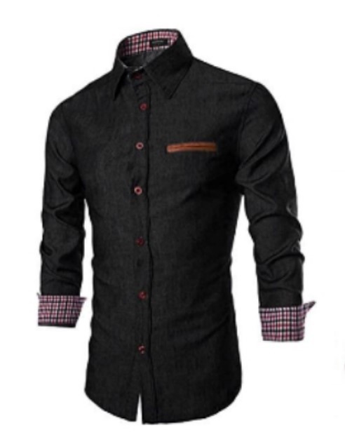 Men's Solid Color Casual Long-Sleeved Shirt