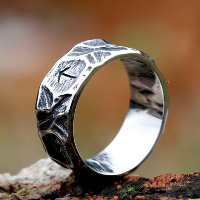 Alphabet shaped Rock style Titanium Steel Vintage Ring That Wont Fadecool - Shop at LoveMi