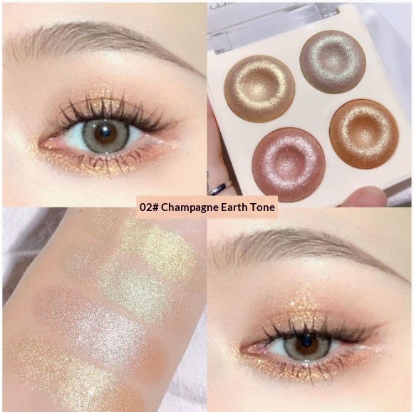 Four-color Baked Highlighter Palette With Shimmering Eyeshadow 7