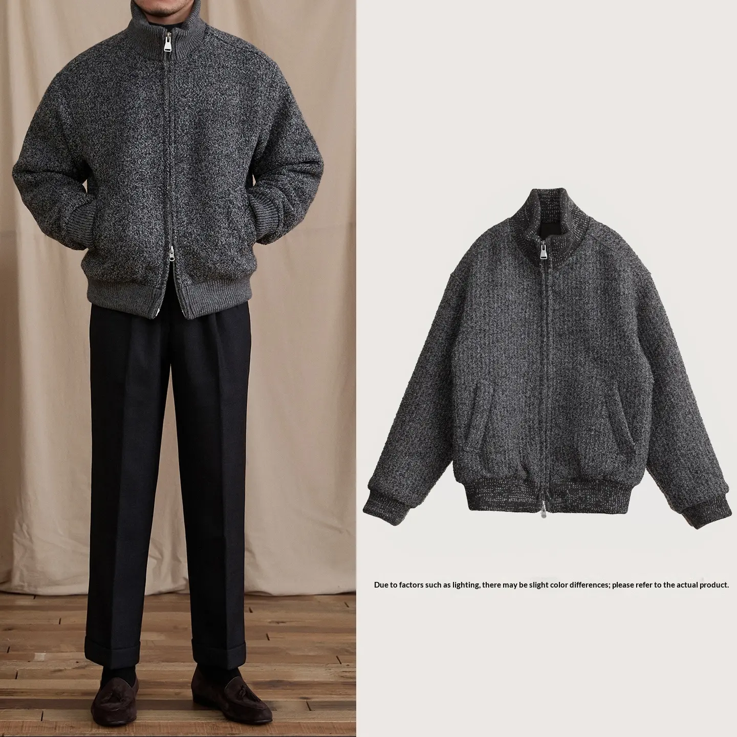 Winter Thickened Goose Down Stand-Up Collar Short