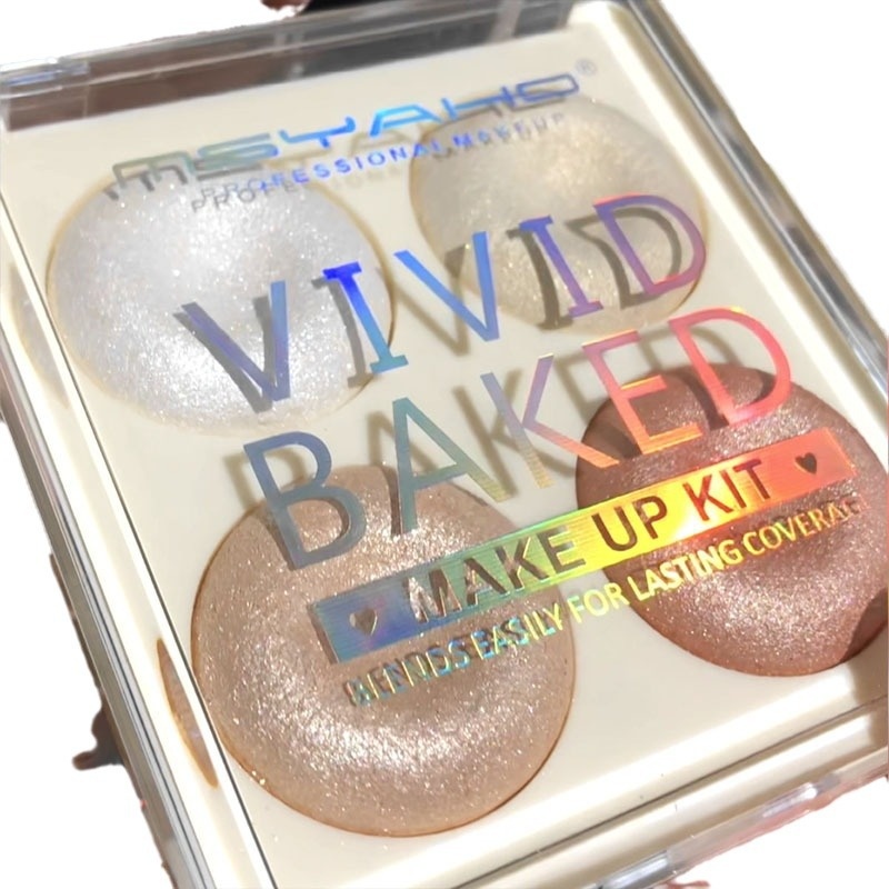 Four-color Baked Highlighter Palette With Shimmering Eyeshadow 5