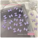 50-piece Ice-Transparent Bow Tie Resin Nail Art Accessories view 2