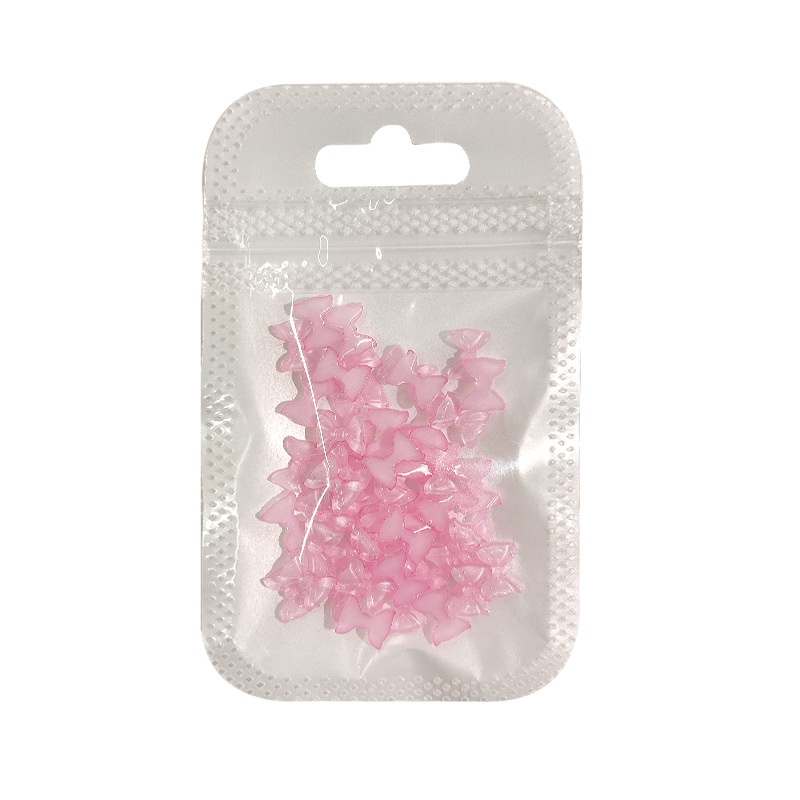 50-piece Ice-Transparent Bow Tie Resin Nail Art Accessories 5
