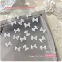 50-piece Ice-Transparent Bow Tie Resin Nail Art Accessories view 8