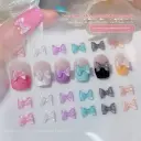 50-piece Ice-Transparent Bow Tie Resin Nail Art Accessories view 5