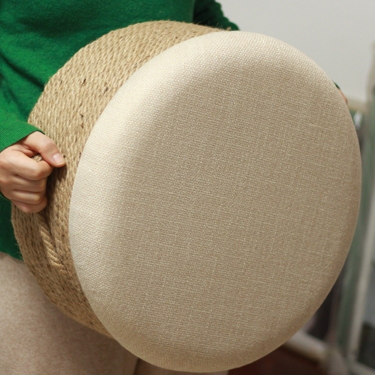 Boho Hemp Rope Round Ottoman