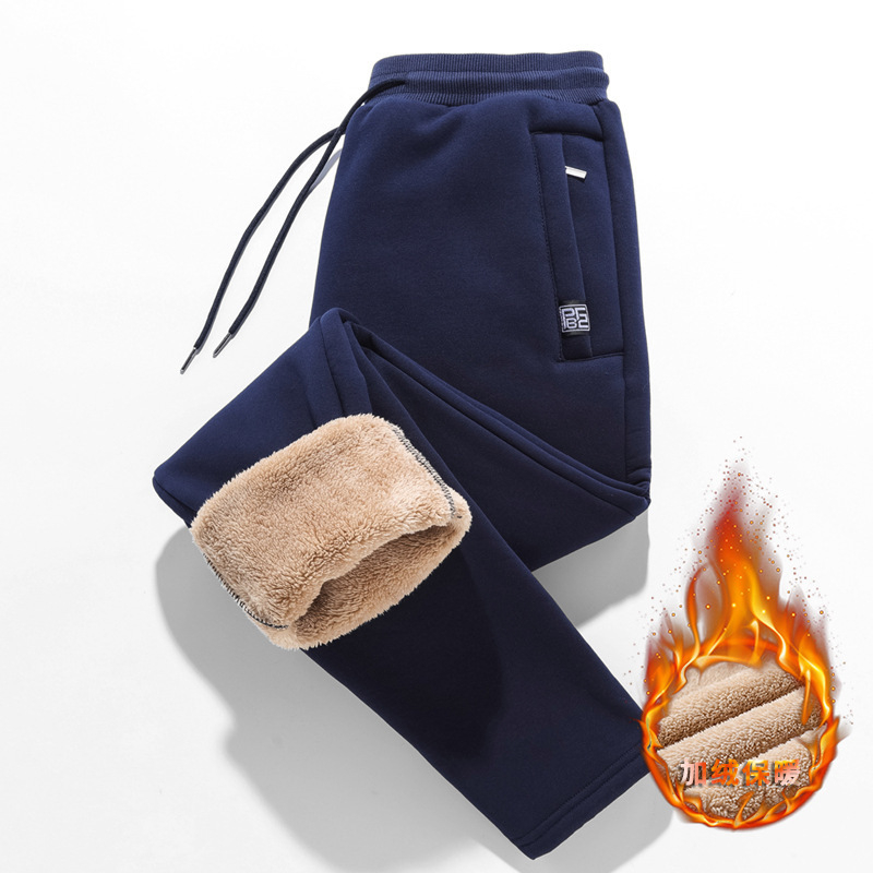 Men's Fleece-lined Thickened Dad Oversized Track Pants - Image 7